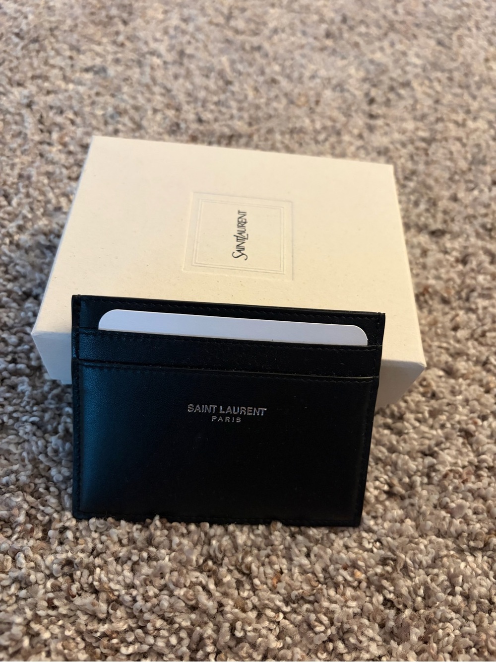 BRAND NEW Saint Laurent Black Leather Card Holder